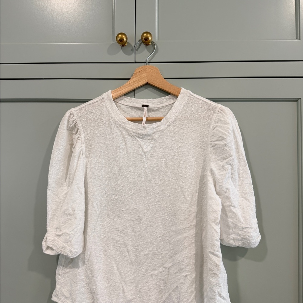 Free People White Textured Blouse